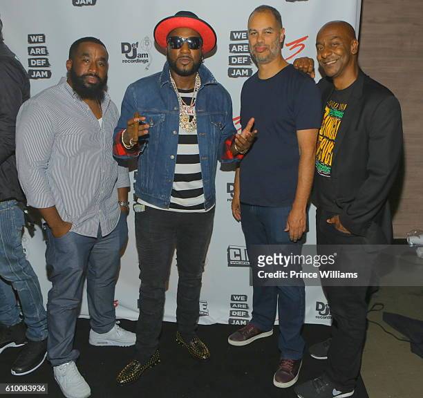 Chris Atlas, Young Jeezy, Jesse Collins and Stephen Hill attend the TD3 Reception Hosted By Def Jam at STK on September 17, 2016 in Atlanta, Georgia.