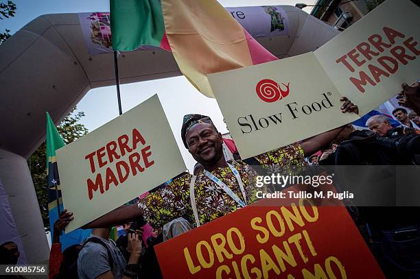 Atmosphere during the Terra Madre Parade during Terra Madre Festival by Slow Food on September 23, 2016 in Turin, Italy.