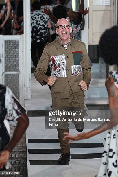Antonio Marras walks the runway at the Antonio Marras show during Milan Fashion Week Spring/Summer 2017 on September 24, 2016 in Milan, Italy.