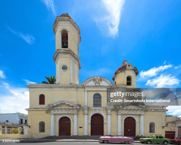 facade of catedral de la purisima concepcion cathedral in cienfuegos, cuba, a unesco world heritage site - cienfuegos bildbanksfoton och bilder