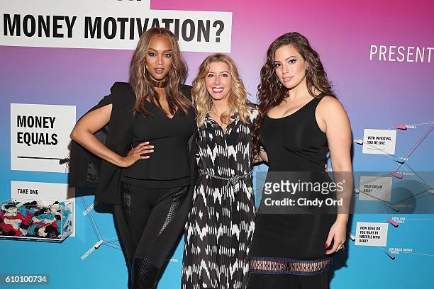 Model Tyra Banks, Founder of Spanx Sara Blakely and model Ashley Graham attend Cosmopolitan Fun Fearless Money 2016 on September 24, 2016 at Cedar...