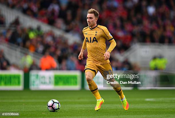 Christian Eriksen of Tottenham Hotspur in action during the Premier League match between Middlesbrough and Tottenham Hotspur at the Riverside Stadium...