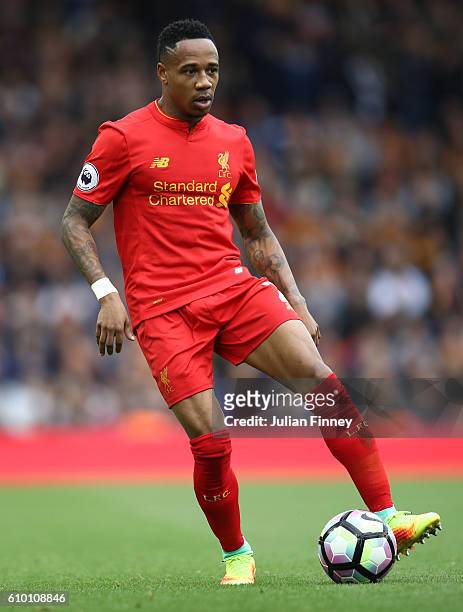 Nathaniel Clyne of Liverpool in action during the Premier League match between Liverpool and Hull City at Anfield on September 24, 2016 in Liverpool,...