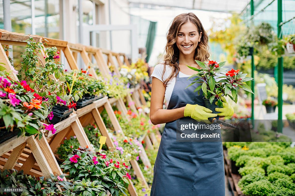 Smiling young gardener