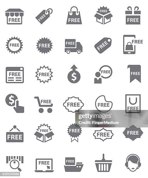 shopping icon set - liberation stock illustrations