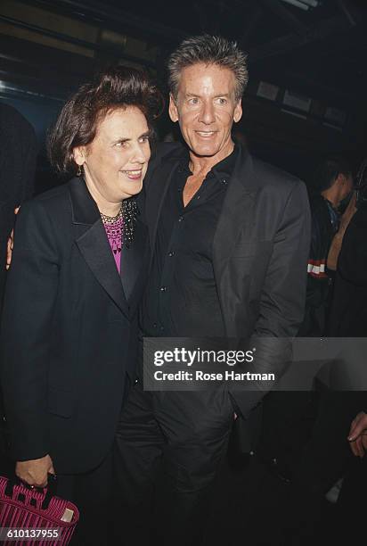 American fashion designer Calvin Klein and fashion critic Suzy Menkes at the Visionaire party for issue 24 of 'Light' magazine, New York City, 1998.