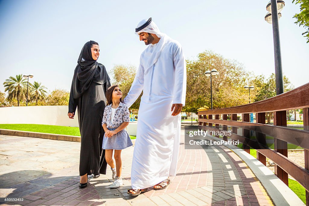 Emirati family in Dubai - enjoying weekend