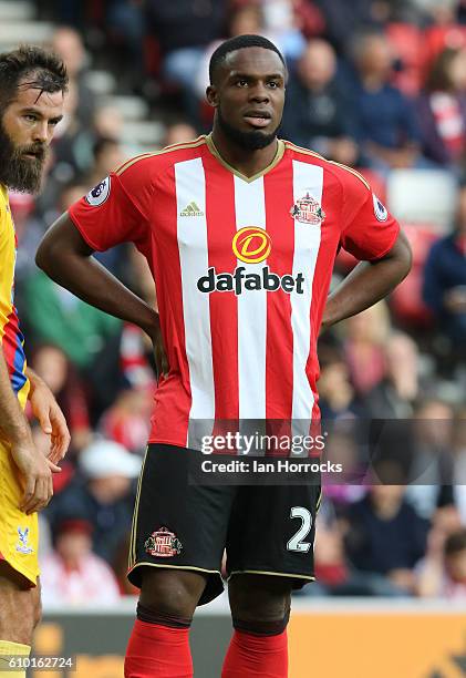 Victor Anichebe of Sunderland during the Premier League match between Sunderland and Crystal Palace at Stadium of Light on September 24, 2016 in...