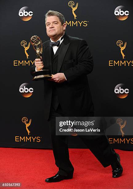 Patton Oswalt poses in the press room at the 68th annual Primetime Emmy Awards at Microsoft Theater on September 18, 2016 in Los Angeles, California.