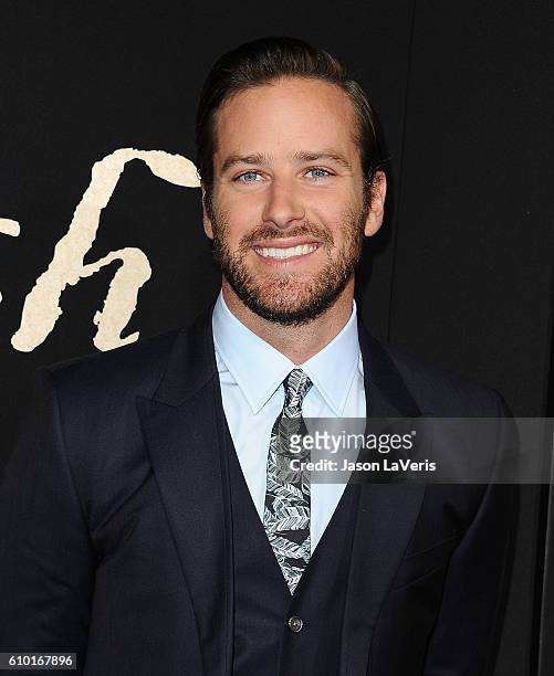 Actor Armie Hammer attends the premiere of "The Birth of a Nation" at ArcLight Cinemas Cinerama Dome on September 21, 2016 in Hollywood, California.