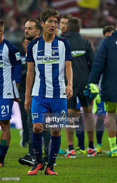 Muenchen, Deutschland , 1. Bundesliga, 4. Spieltag, FC Bayern Muenchen - Hertha BSC, Enttaeuschung bei Allan Rodrigues de Souza