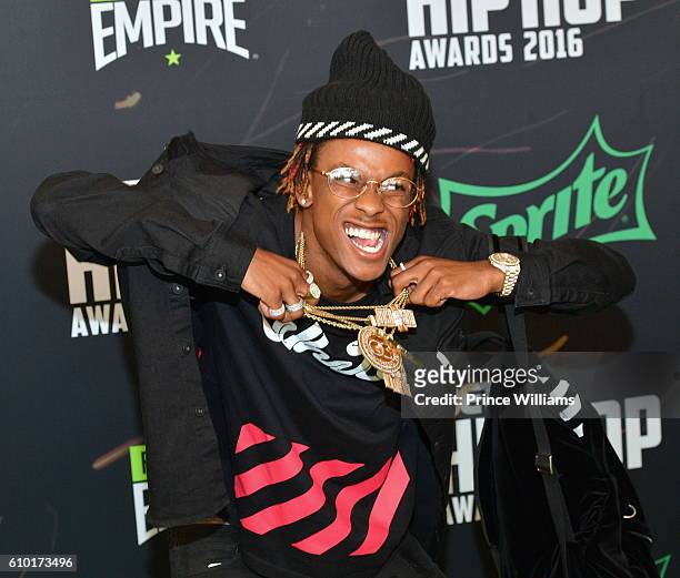 Rich The Kid attends the BET Hip Hop Awards 2016 Green Carpet at Cobb Energy Performing Arts Center on September 17, 2016 in Atlanta, Georgia