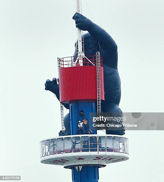 Gurnee Fire Department responding to acll at Six Flags Great America for a high-angle rescue after a worker experienced back pain and could not move...