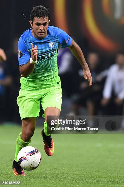 Citadin Eder of FC Internazionale in action during the UEFA Europa League match between FC Internazionale Milano and Hapoel Beer-Sheva FC at Stadio...