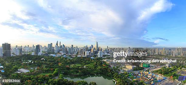 bangkok cityscape, business district with high building - big world stock pictures, royalty-free photos & images