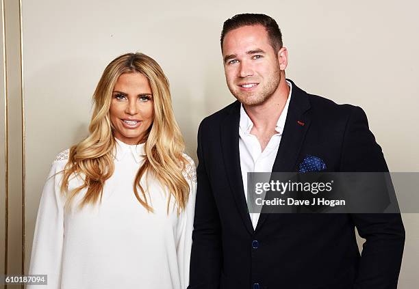 Katie Price and Kieran Hayler attend afternoon tea for families supported by Shooting Star Chase Children's Hospice at The Dorchester on May 27, 2016...