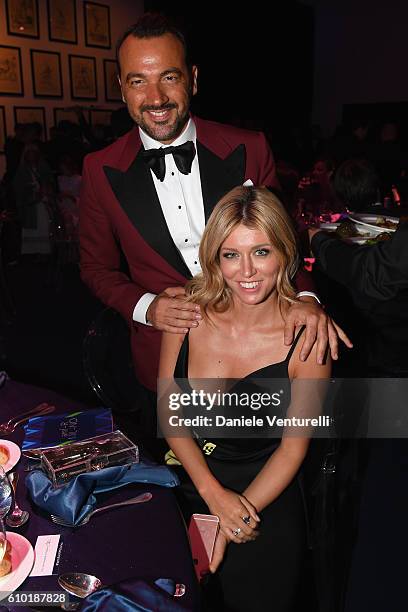 Alessandro Martorana and Elena Barolo attend the dinner of amfAR Milano 2016 at La Permanente on September 24, 2016 in Milan, Italy.