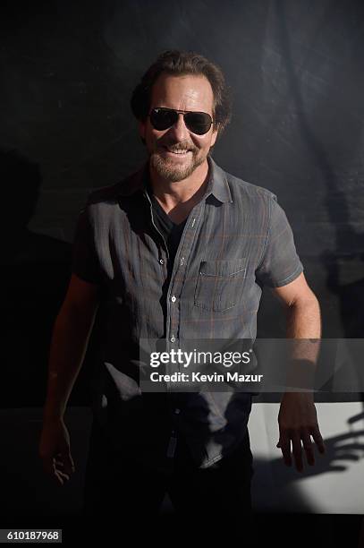 Musician Eddie Vedder performs onstage at the 2016 Global Citizen Festival In Central Park To End Extreme Poverty By 2030 at Central Park on...