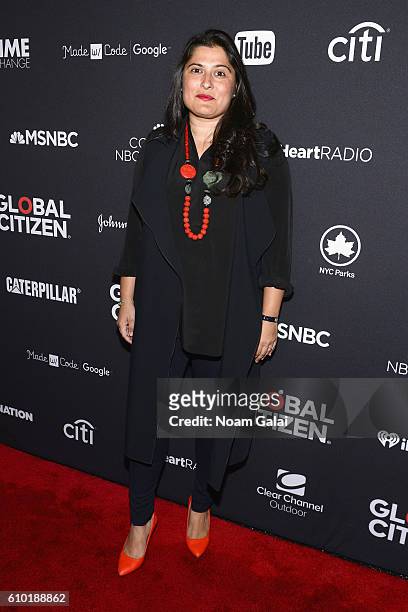 Filmmaker Sharmeen Obaid-Chinoy attends the 2016 Global Citizen Festival In Central Park To End Extreme Poverty By 2030 at Central Park on September...