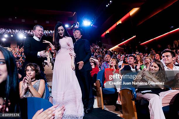 Fan Bingbing receives Silver Shell for Best Actress for 'I Am Not Madame Bovary' film during the closing ceremony of 64th San Sebastian Film Festival...