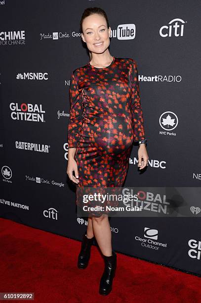 Actress Olivia Wilde attends the 2016 Global Citizen Festival In Central Park To End Extreme Poverty By 2030 at Central Park on September 24, 2016 in...