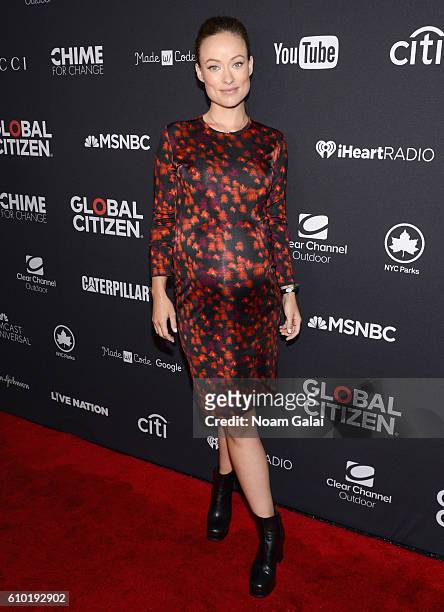 Actress Olivia Wilde attends the 2016 Global Citizen Festival In Central Park To End Extreme Poverty By 2030 at Central Park on September 24, 2016 in...