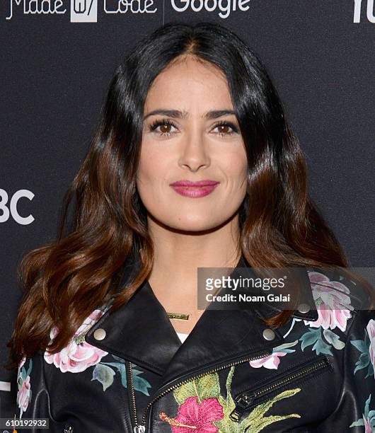 Actress Salma Hayek attends the 2016 Global Citizen Festival In Central Park To End Extreme Poverty By 2030 at Central Park on September 24, 2016 in...