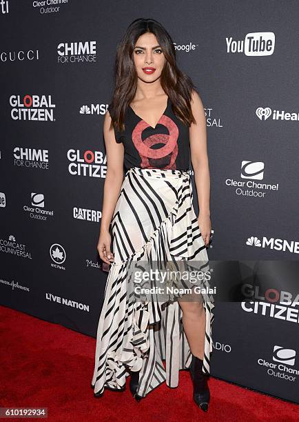 Actress Priyanka Chopra attends the 2016 Global Citizen Festival In Central Park To End Extreme Poverty By 2030 at Central Park on September 24, 2016...