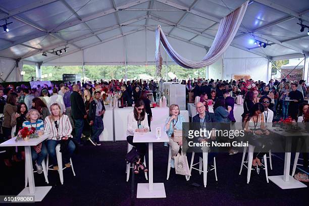 View of the VIP lounge at the 2016 Global Citizen Festival In Central Park To End Extreme Poverty By 2030 at Central Park on September 24, 2016 in...