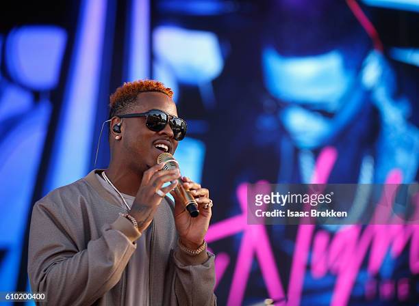 Recording artist Jeremih performs onstage during the 2016 Daytime Village at the iHeartRadio Music Festival at the Las Vegas Village on September 24,...