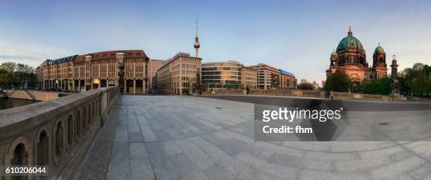 berlin skyline with the famous tv-tower and cathedral - alexanderplatz berlin bildbanksfoton och bilder