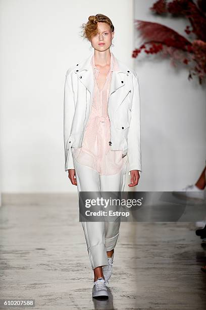 Model walks the runway at the Adam Selman show at Milk Studios on September 8, 2016 in New York City.