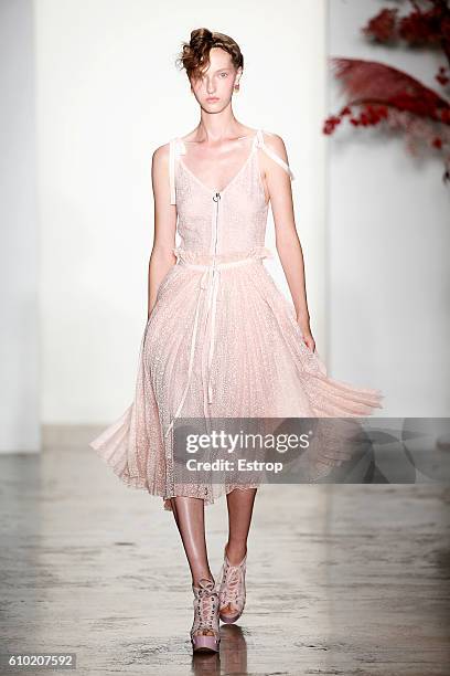 Model walks the runway at the Adam Selman show at Milk Studios on September 8, 2016 in New York City.