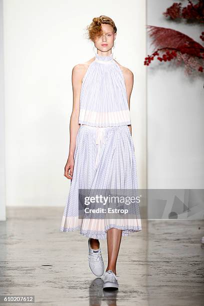 Model walks the runway at the Adam Selman show at Milk Studios on September 8, 2016 in New York City.