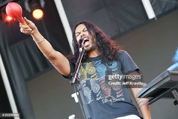 Recording artist Dougy Mandagi of The Temper Trap performs onstage during day 2 of the Life Is Beautiful festival on September 24, 2016 in Las Vegas,...