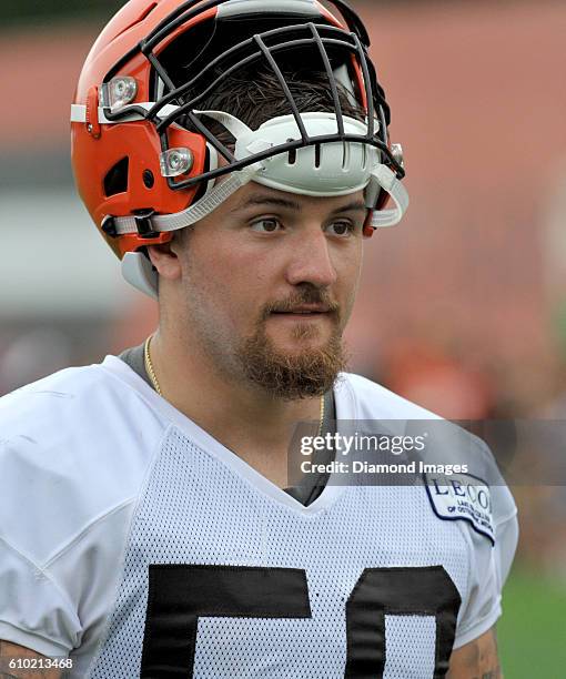 Linebacker Scooby Wright of the Cleveland Browns walks off the field after training camp on August 15, 2016 at the Cleveland Browns training complex...