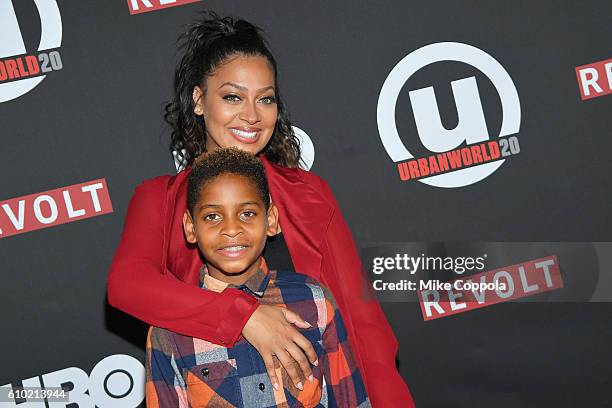 Actress La La Anthony and son Kiyan Carmelo Anthony attend the 20th Annual Urbanworld Film Festival - "The New Edition Story" Screening at AMC Empire...