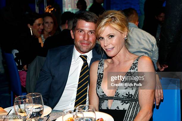 Scott Phillips and actress Julie Bowen attend the Los Angeles LGBT Center 47th Anniversary Gala Vanguard Awards at Pacific Design Center on September...