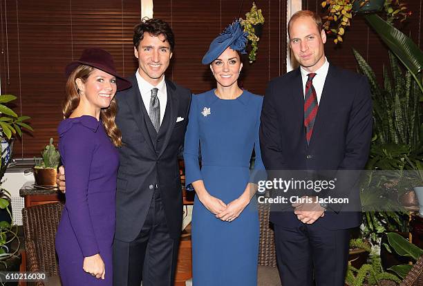 Sophie Gregoire-Trudeau, Canadian Prime Minister Justin Trudeau, Catherine, Duchess of Cambridge and Prince William, Duke of Cambridge attend a...