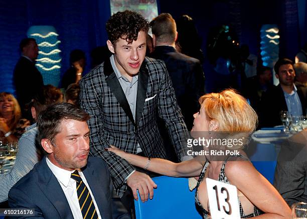 Scott Phillips and actors Nolan Gould and Julie Bowen attend the Los Angeles LGBT Center 47th Anniversary Gala Vanguard Awards at Pacific Design...