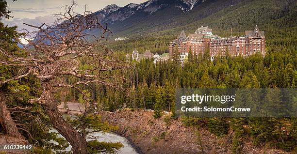 banff springs hotel - fairmont hotel stockfoto's en -beelden