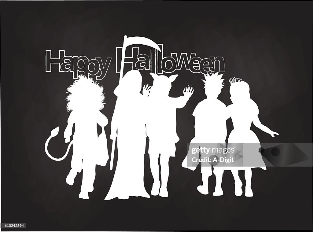 Halloween White Silhouettes Trick Or Treat