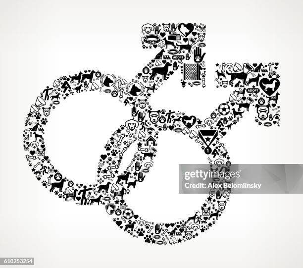 homosexual couple dog and canine pet black icon pattern - civil partnership stock illustrations