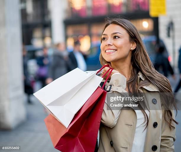 happy shopping woman - shopping bag stock pictures, royalty-free photos & images