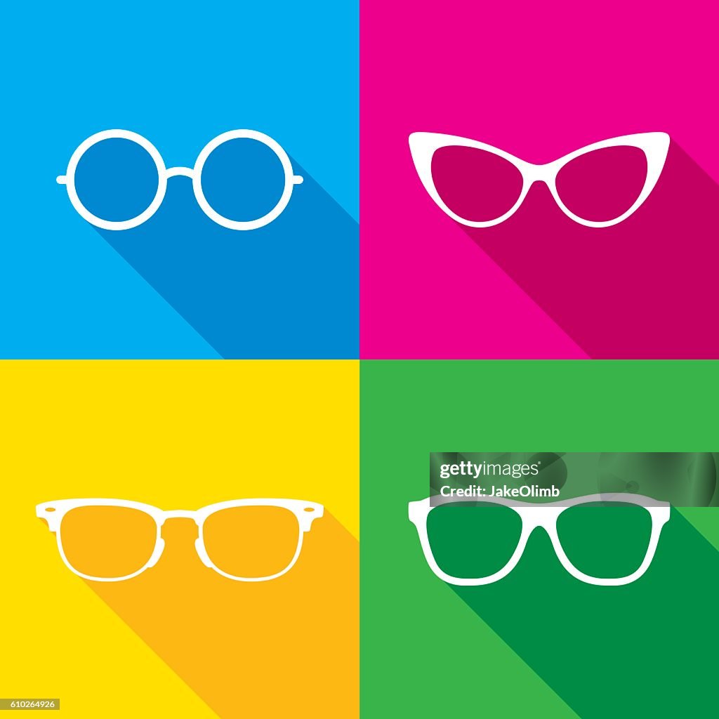 Conjunto de silhuetas do ícone de óculos