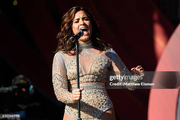 Demi Lovato performs live on stage during Global Citizen Festival 2016 at Central Park on September 24, 2016 in New York City.