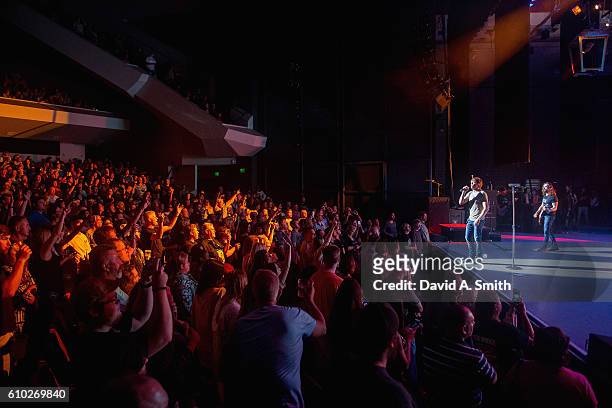 Brad Arnold and Chris Henderson of 3 Doors Down perform at Birmingham-Jefferson Civic Center on September 24, 2016 in Birmingham, Alabama.