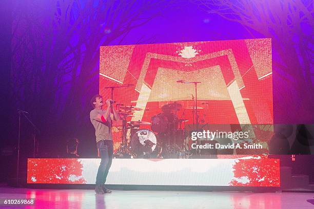 Brad Arnold and Greg Upchurch of 3 Doors Down perform at Birmingham-Jefferson Civic Center on September 24, 2016 in Birmingham, Alabama.