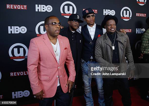 Musicians , Brooke Payne, Michael Bivins, Ronnie DeVoe and Ricky Bell of Bell Biv DeVoe attends 2016 Urbanworld Film Festival "Shots Fired" & "The...
