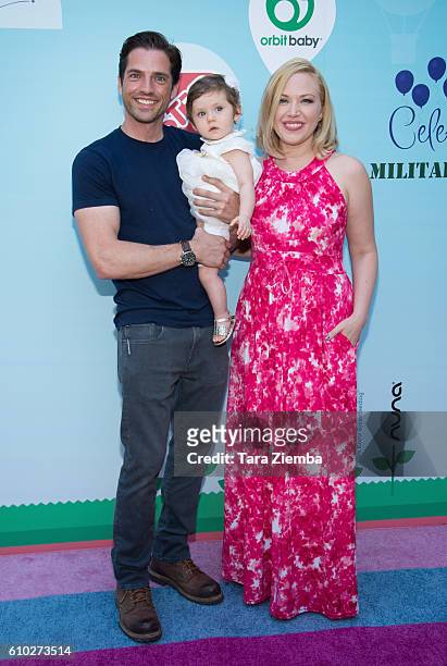 Actor Jordi Vilasuso, Everly Vilasuso and actress Kaitlin Riley attend the Step2 & Favored.by Present The 5th Annual Red Carpet Safety Awareness...